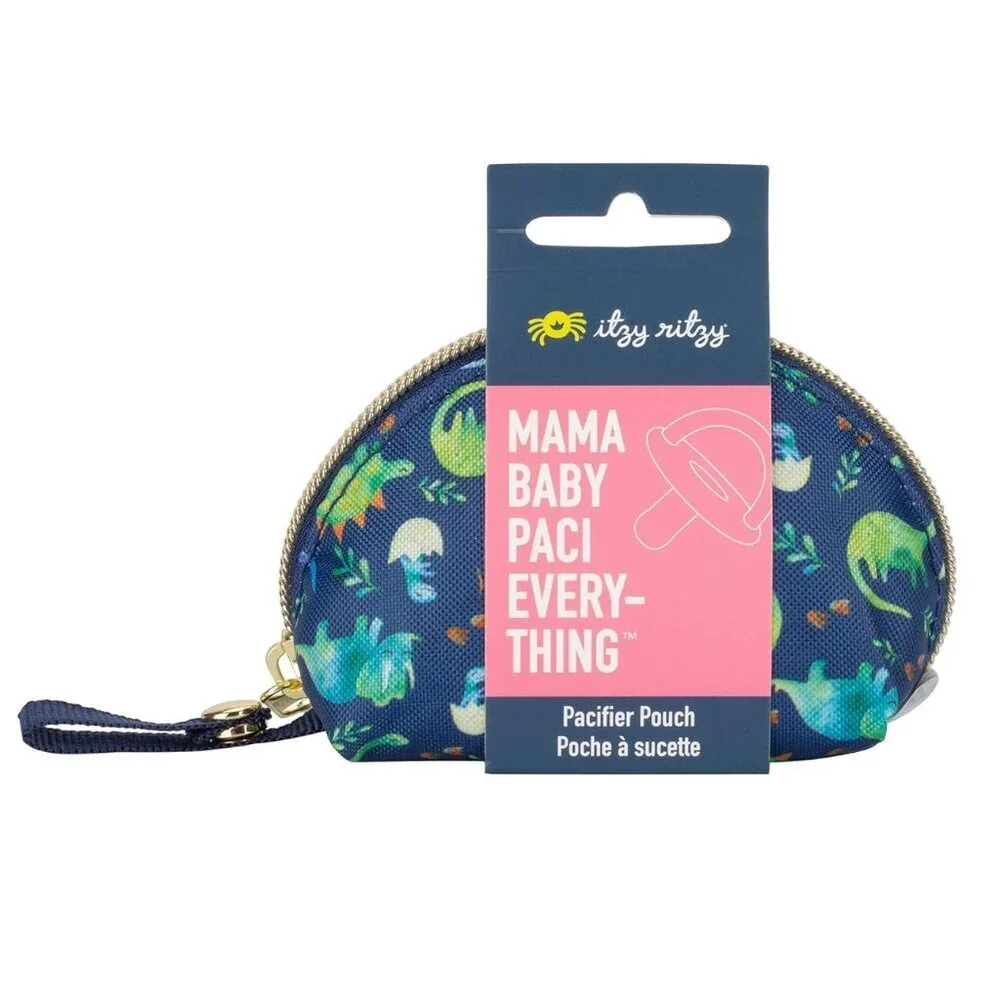Itzy Ritzy Pacifier Pouch Bag Everything Dinosaur Paci Binky Binki